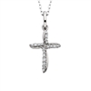 14k white gold & diamond cross necklace