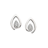 10k white gold diamond open teardrop earrings