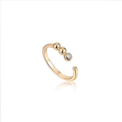 Ania Haie pied out gold orb sparkle adjustable ring