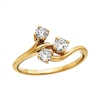 14k yellow gold 3 stone diamond ring