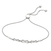 sterling silver & diamond adjustable bolo bracelet