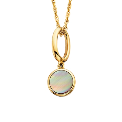 sterling silver & gold plated mother of pearl necklace