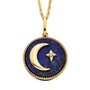 sterling silver with gold plating lapis moon necklace