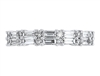 18k white gold baguette & round diamond double stack band