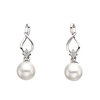 10k white gold pearl & diamond earrings