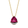 10k yellow gold trilliant cut rhodolite garnet & diamond necklace