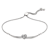sterling silver & diamond love knot bolo bracelet