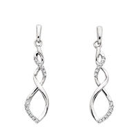 sterling silver & diamond swirl earrings
