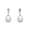 sterling silver pearl & diamond earrings