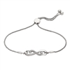 sterling silver & white topaz bolo bracelet