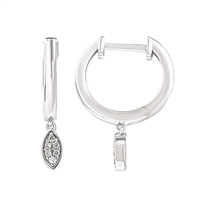 sterling silver & diamond hoop earrings