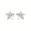 silver & diamond star earrings