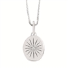 sterling silver & diamond oval disc necklace