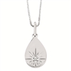 sterling silver & diamond teardrop disc necklace