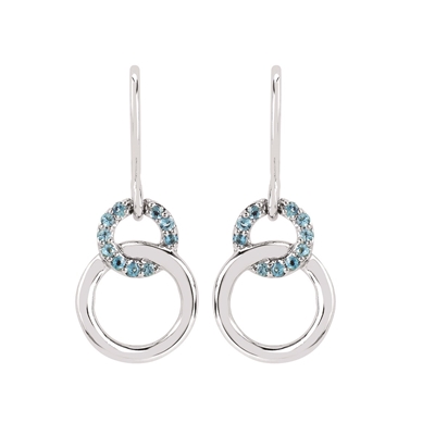 sterling silver & genuine aquamarine dangle earrings