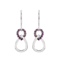 sterling silver & genuine amethyst dangle earrings