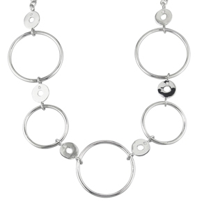 sterling silver & diamond circle necklace