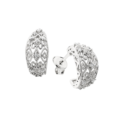 sterling silver cubic zirconia vintage look earrings