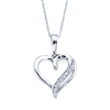 sterling silver & diamond heart necklace