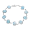 sterling silver round Larimar bracelet