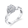 Vendetti 14k white gold twist semi mount engagement ring