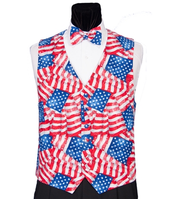 American Flag Vest & Bow