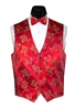 Royal Red with Gold Flourish Vest & Bow