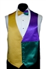 Mardi Gras Satin 3 Panel Vest & Bow