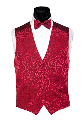 Merlot Flourish Vest & Bow