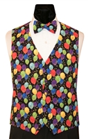 Rainbow Gold Balloons Vest & Bow set. Made in USA!