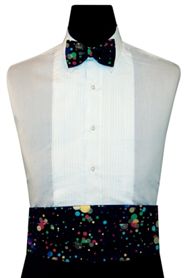 Rainbow Gold Constellations Cummerbund & Bow Set