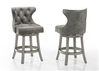 Tufted Back Antique Gray 26" Counter Stools