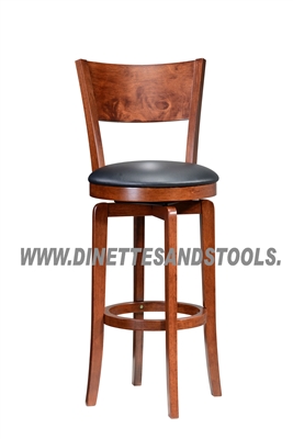 30" Bar Stools Swivel Solid Wood Cherry Finish