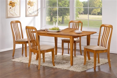 36" X 48" Solid wood Table opens to 60" Light Oak Finish