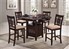 42" Round Island Table opens to 54" Solid Wood Top with four counter Stools Expresso Finish