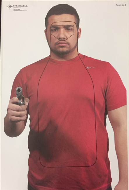 NEW - Realistic Hostile Man W/ Gun Target #802 - Boxed of 100