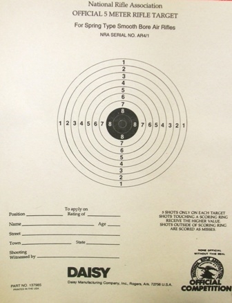 NRA Official Air Rifle Target AR-4/1 5 Meter BB Gun Target - Box of 1000