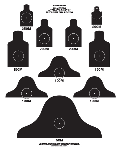 DOD - M16-A1 - 25 Meter Alt Course C Target - Box of 250