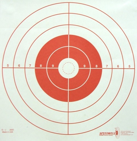 GJ Range Target - 12" Bulls-eye - Box of 500