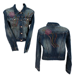 Denim roses jacket