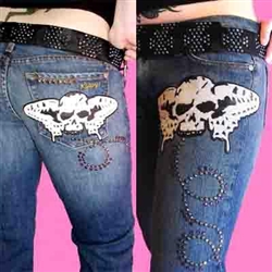 Kippys Butter Skull leather patch Jean