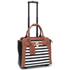 Cabrelli Sally Stripe 15 Laptop Rollerbrief in Black, White and Cognac