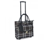 Cabrelli Petra Plaid Rolling Briefcase in Black and White