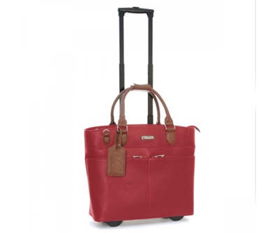 Cabrelli Tasha Tassel Rolling Briefcase in Red