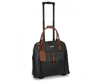 Cabrelli Baylie Buckle Rolling Briefcase in Black