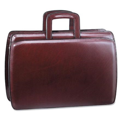 Jack Georges Elements Double Gusset Top Zip Briefcase in Burgundy