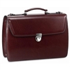 Jack Georges Elements Double Gusset Flap Over Briefcase in Burgundy