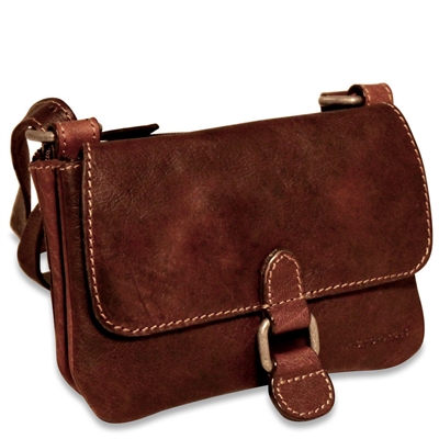 Jack Georges Voyager Mini Crossbody Bag in Brown