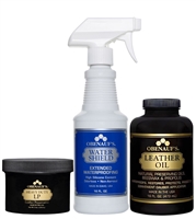 Bundle Package Containing: 8 ounce Heavy Duty LP, 16 ounce Leather Oil, 16 ounce Water Shield