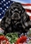 Black Cocker Spaniel In A Field Of Flowers With An American Flag Behind The Dog Garden Flag Art Work Is By Tamara Burnett